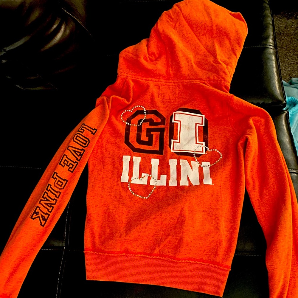 Pink IL hoodie with bling